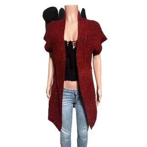 Pulp short sleeve open front cardigan pomegranate sweater M